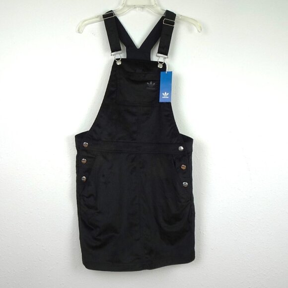Adidas Originals Corduroy Dress Women's Size S Black Overall Dress - Picture 4 of 13